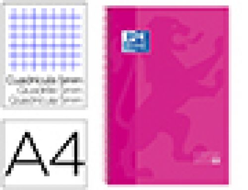 Caderno espiral oxford capa extradura microperfurado din a4 80 f quadricula 5 mm cor rosa , Oxford , 74358 , 8412771117771